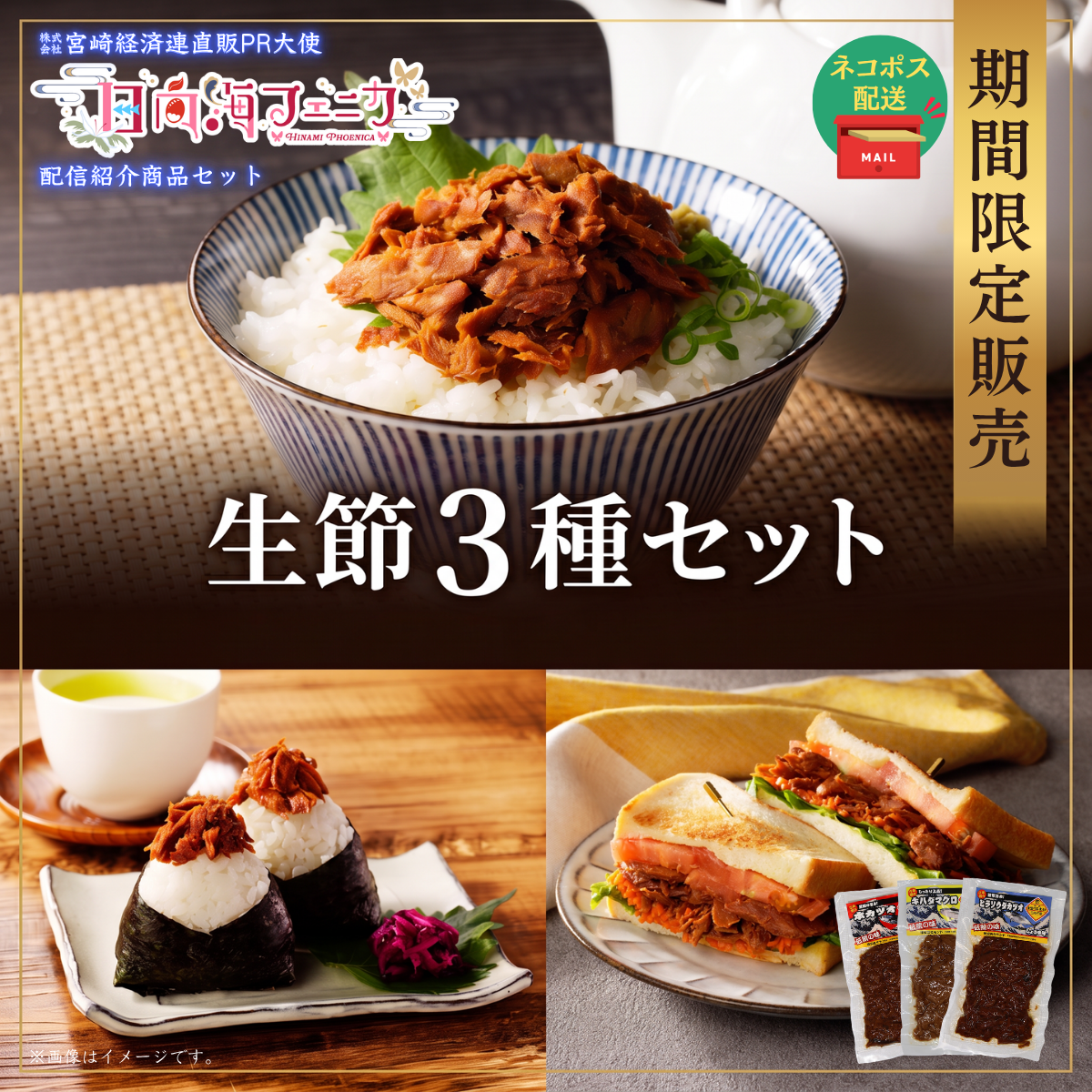 【ネコポス】　　　　　　　　　　　₌配信紹介商品₌ 生節3種セット