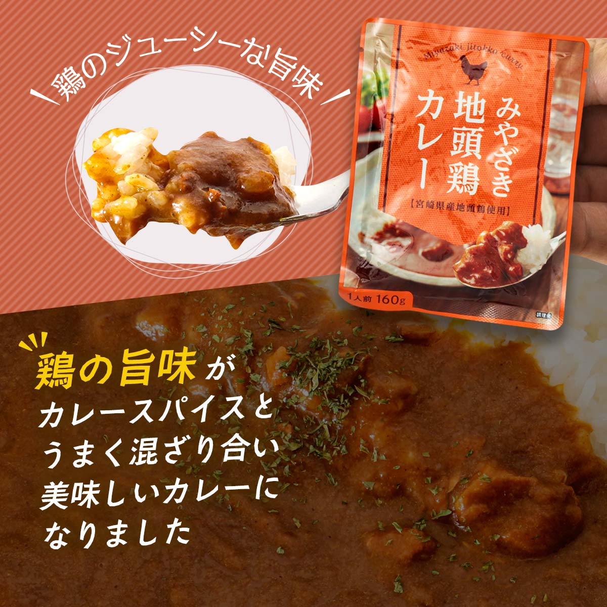 【ご家庭用におすすめ！】みやざき地頭鶏カレー160ｇ×30袋