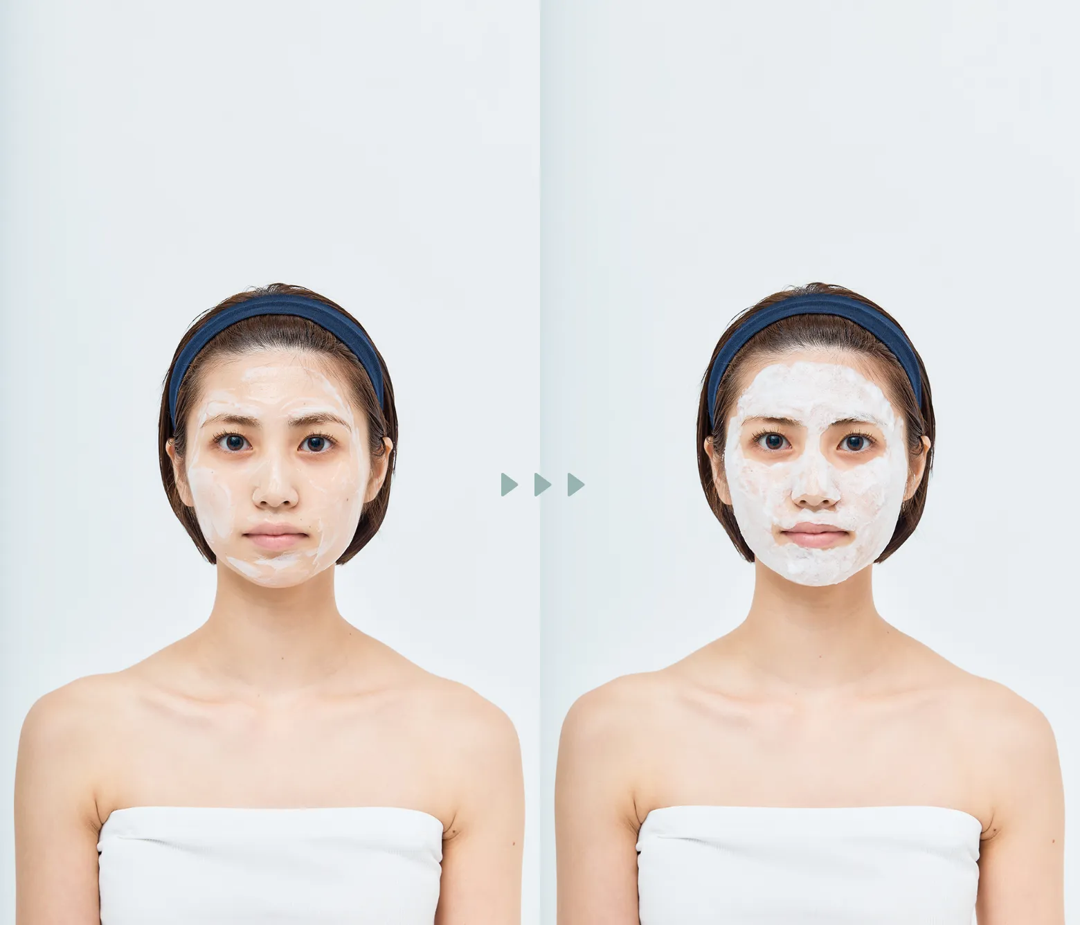 塗布後約10秒で酸素泡が発泡