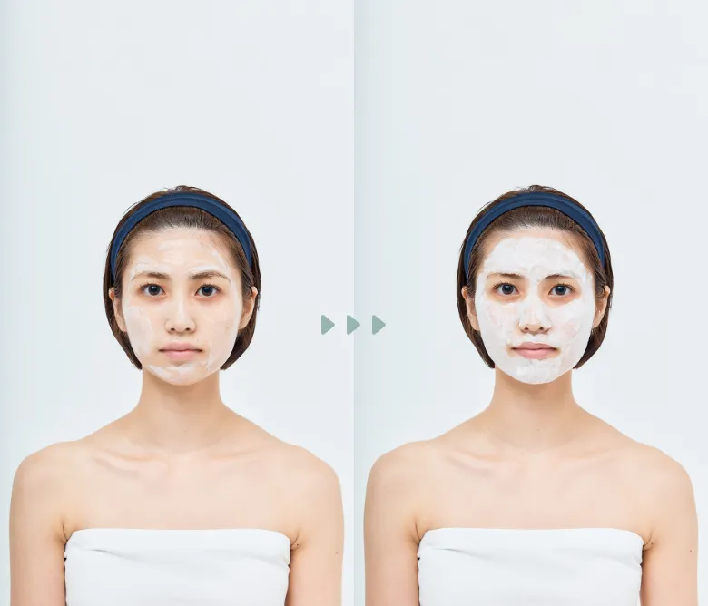 塗布後約10秒で酸素泡が発泡