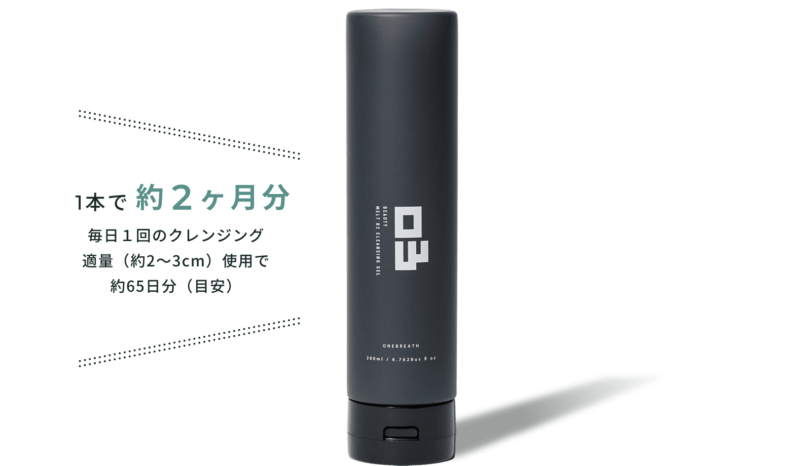 MELT O2 CLEANSING GEL。1本で約2ヶ月分