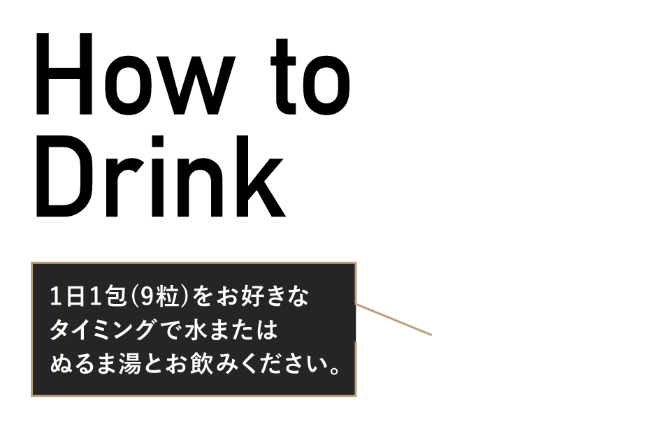 1日1包（目安）をお好きなタイミングでお召し上がりください。