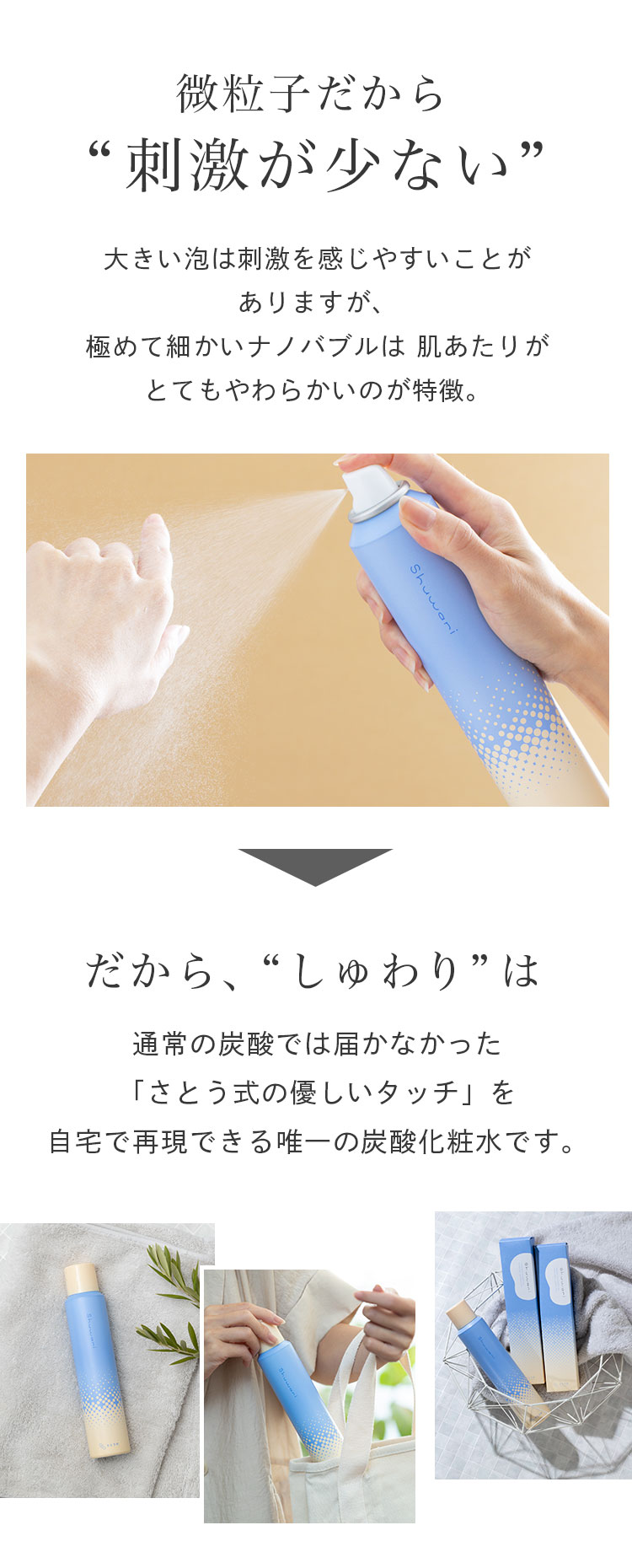 Shuwari -しゅわり- さとう式炭酸ナノバブル化粧水