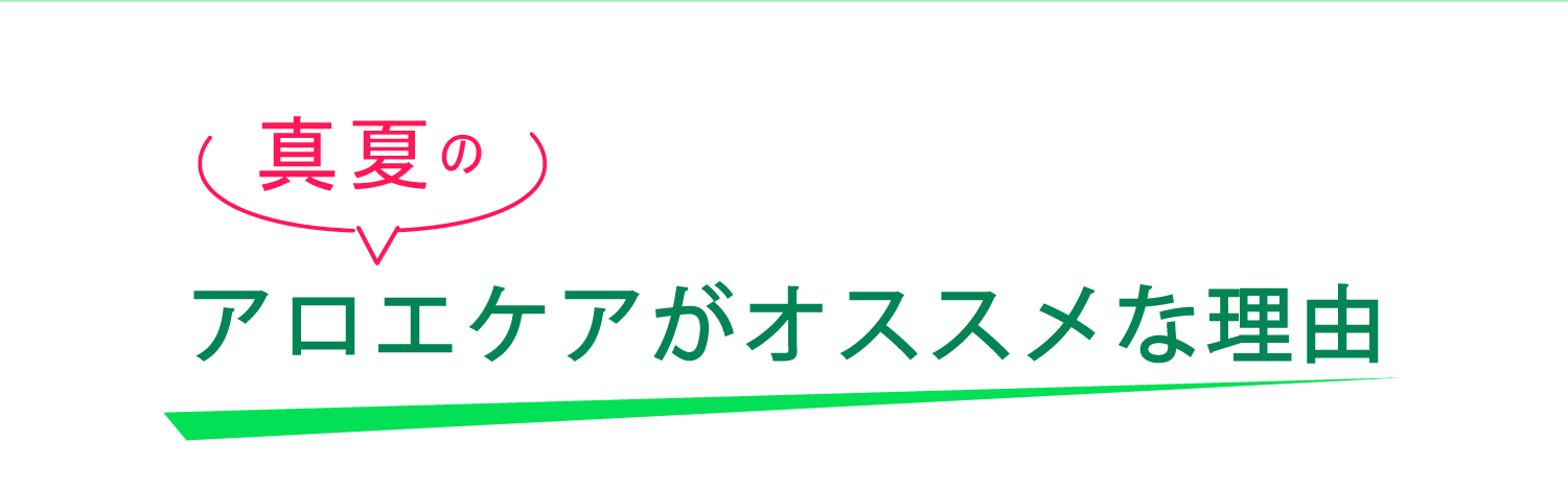 真夏のアロエケアがオススメな理由