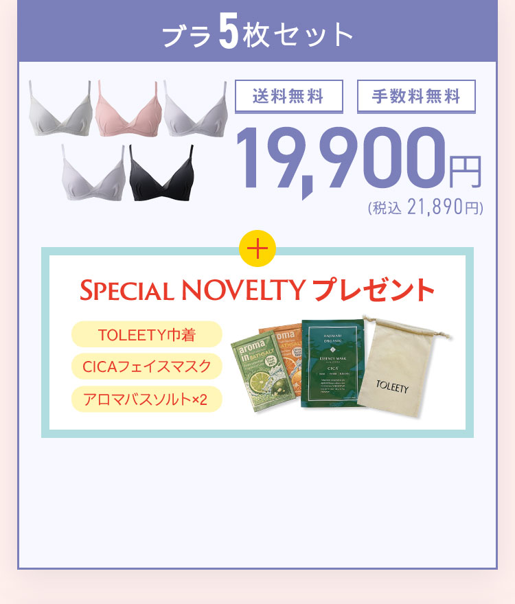 TOLEETY トゥリーティ 軽やかストレスフリーブラ