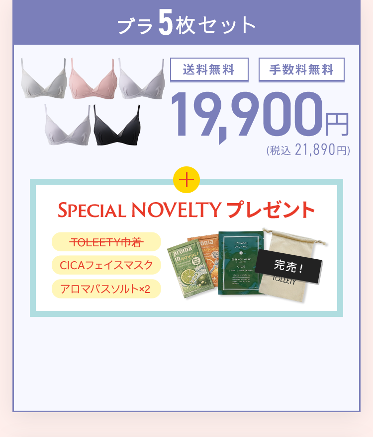 TOLEETY トゥリーティ 軽やかストレスフリーブラ