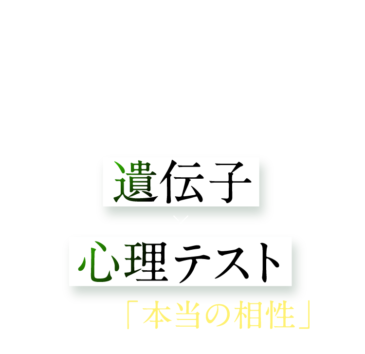遺伝子×心理テストで導く「本当の相性」