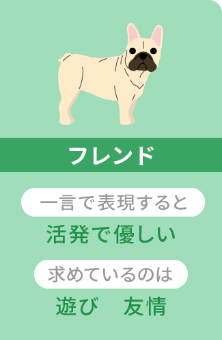 フレンド 一言で表現すると 活発で優しい