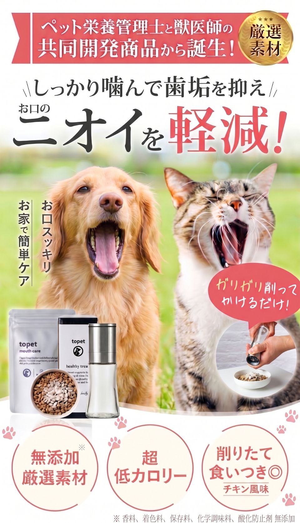 しっかり噛んで歯垢を抑えて、お口のニオイを軽減