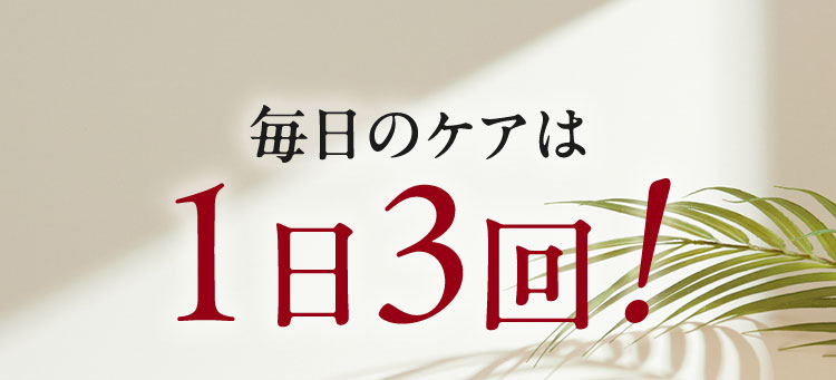 毎日のケアは1日3回！