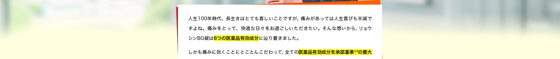 リョウシンBG錠は6つの医薬品有効成分に辿り着きました。