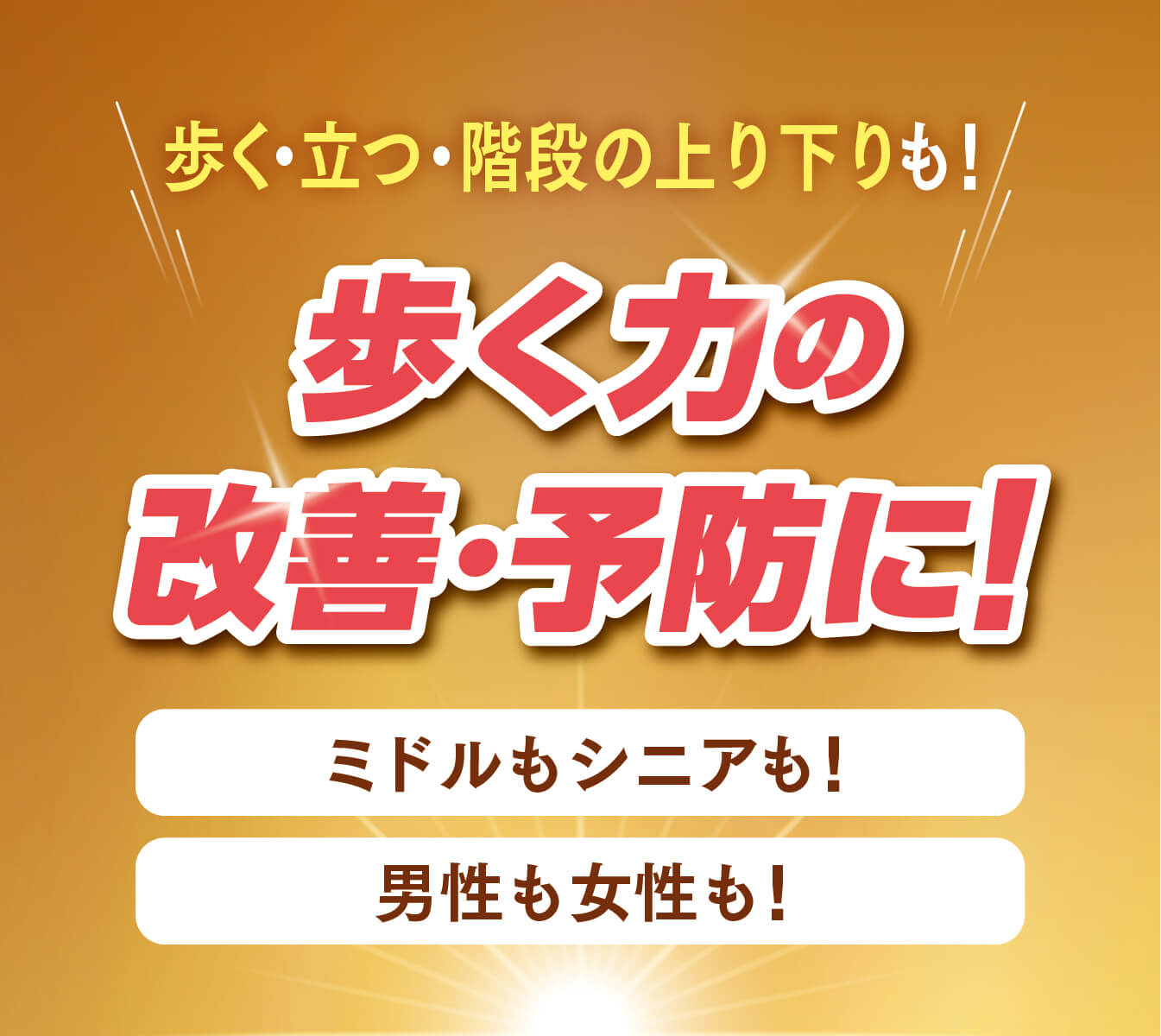 歩く力の改善。予防に