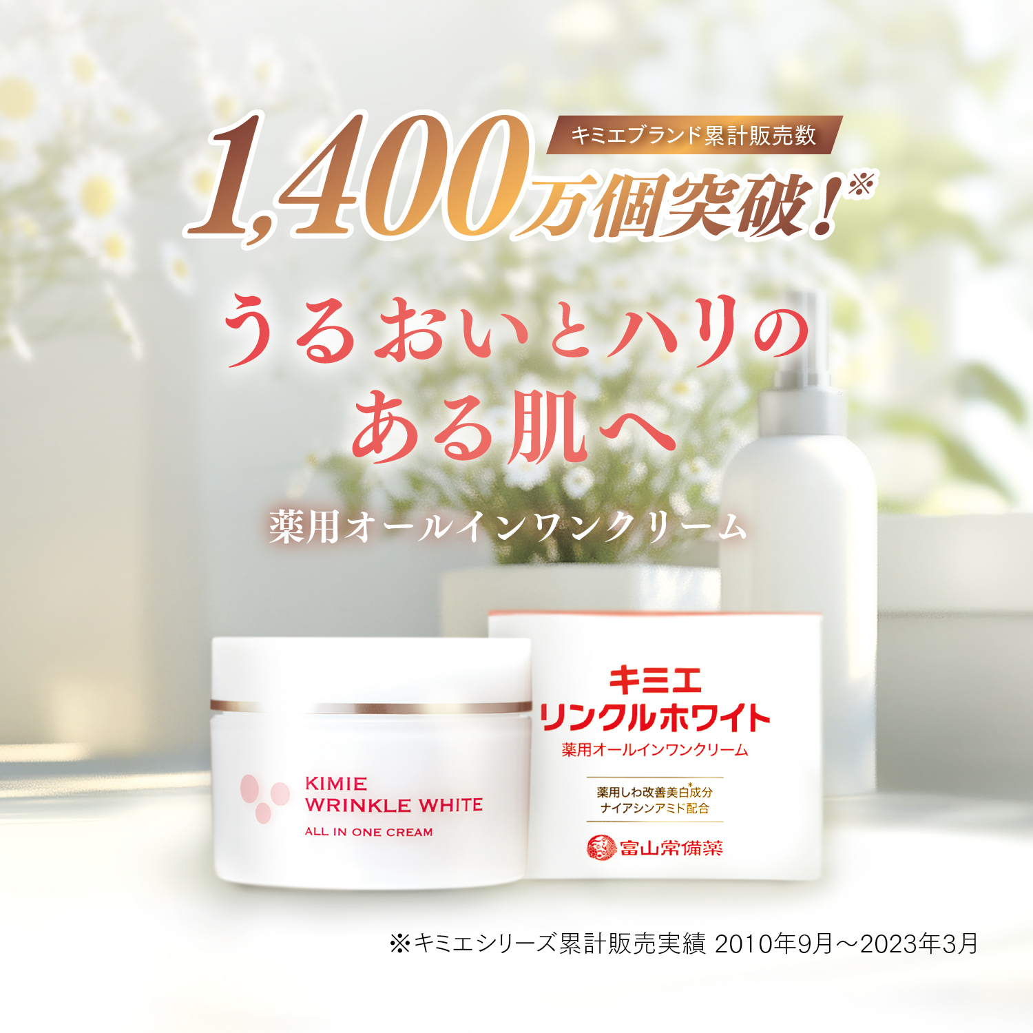 1400万個突破うるおいとハリのある肌へ