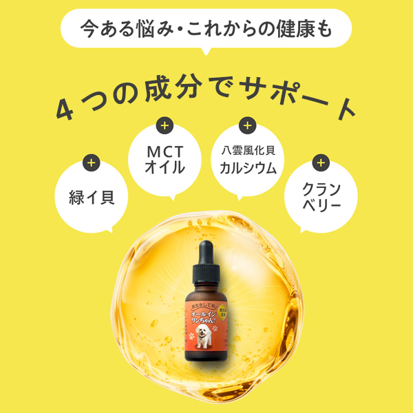 獣医師監修｜オールインワンちゃん 健康補助オイル［3本定期コース］
