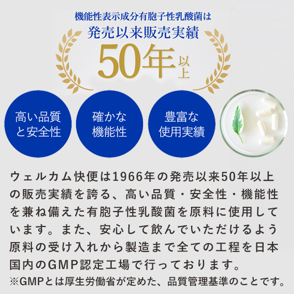 ウェルカム快便 ＜生きて腸まで届き便通を改善＞ 3袋定期コース  