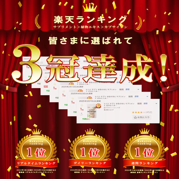 オトナ女性の冷え・脚のむくみにHIHATSU／ヒハツ 30粒/30日分 