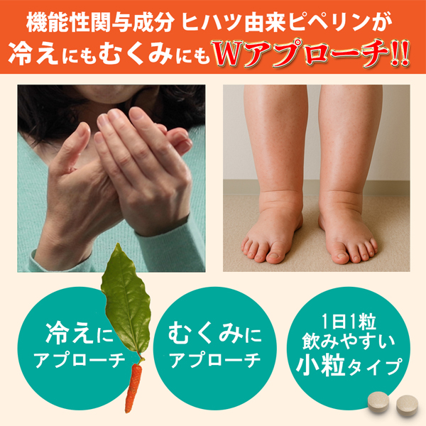 オトナ女性の冷え・脚のむくみにHIHATSU／ヒハツ ［2袋定期コース］ 