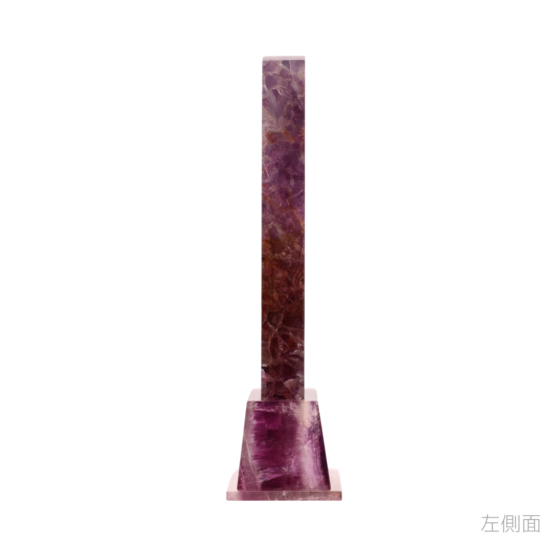 天然石位牌 -kiseki- フローライト(No.0335) 文字彫り【お位牌専用】: 文字彫りなし　本体価格のみ