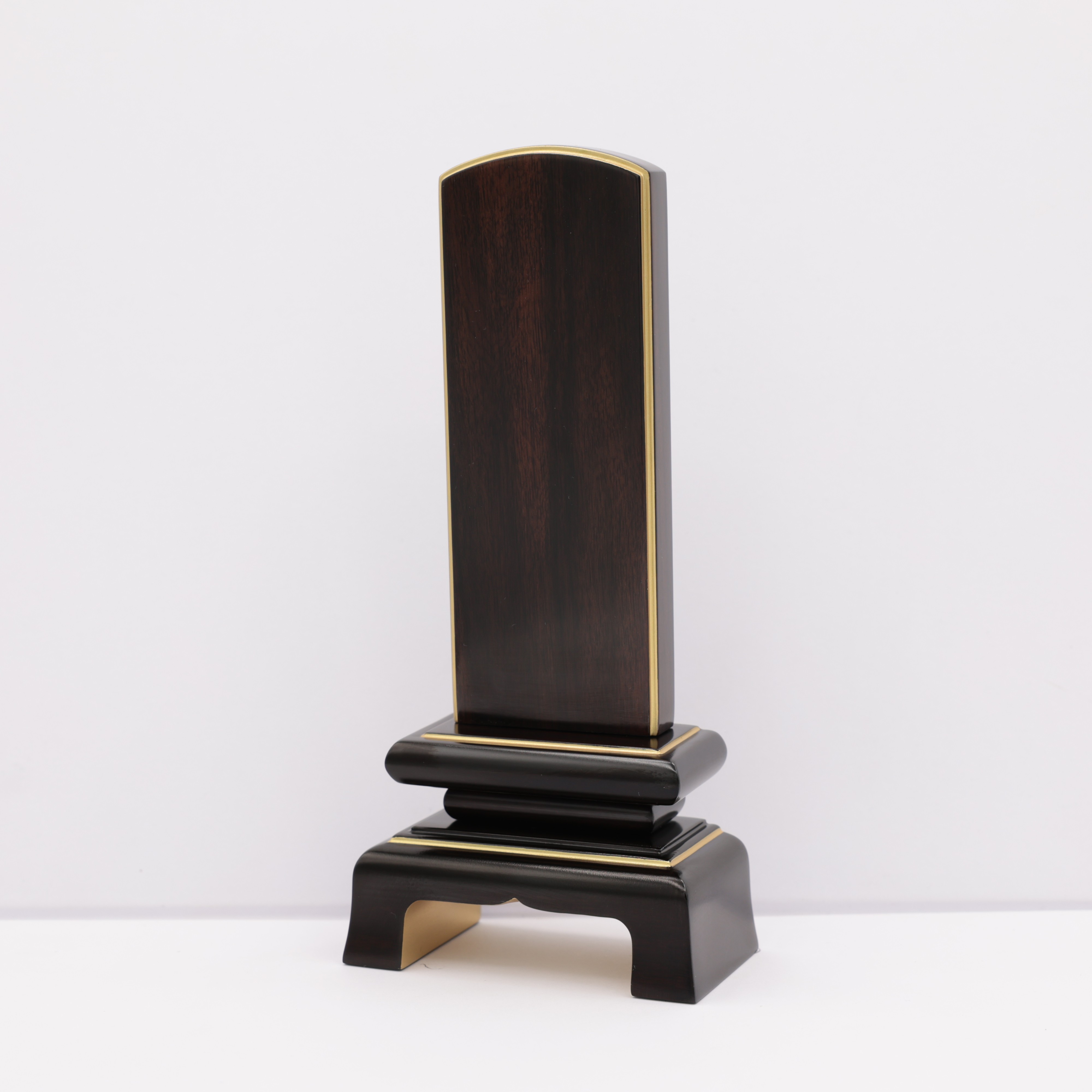 唐木位牌 -雪月花- 花れんげ 黒檀 五分消し 4.0寸