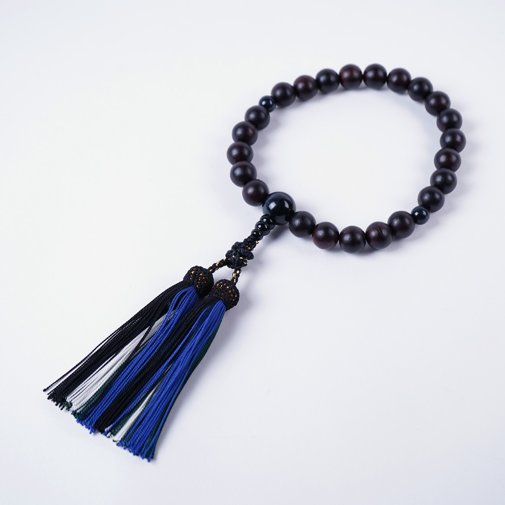 色羽-irohane-【大瑠璃/オオルリ】　(男性用念珠)