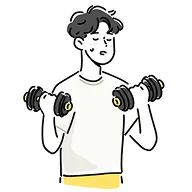 ボディメイク中だけど毎日同じ味で飽きてしまう男性のイラスト