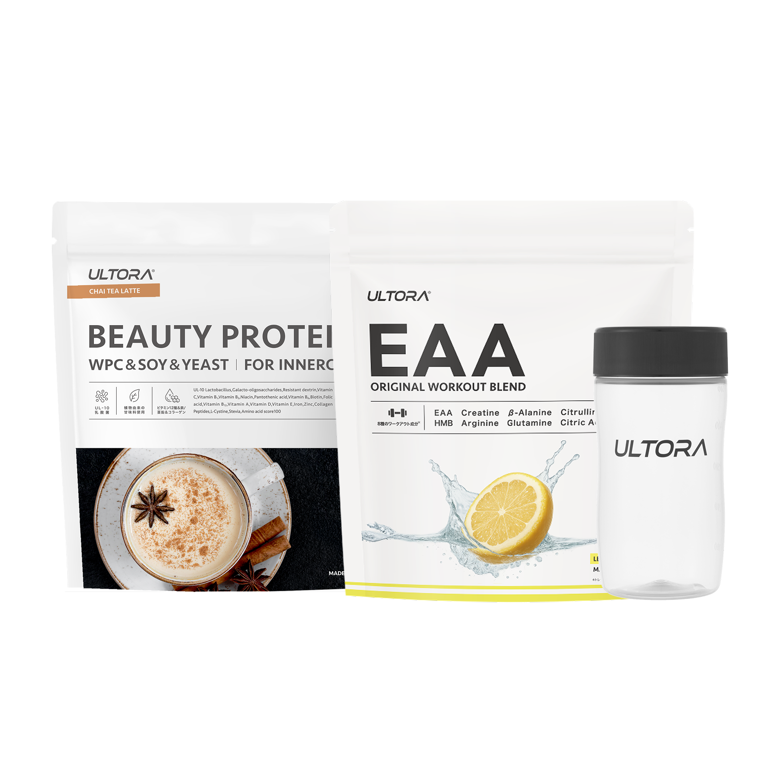 【母の日】ビューティー チャイティーラテ風味+ EAA レモンウォーター風味+ シェイカー