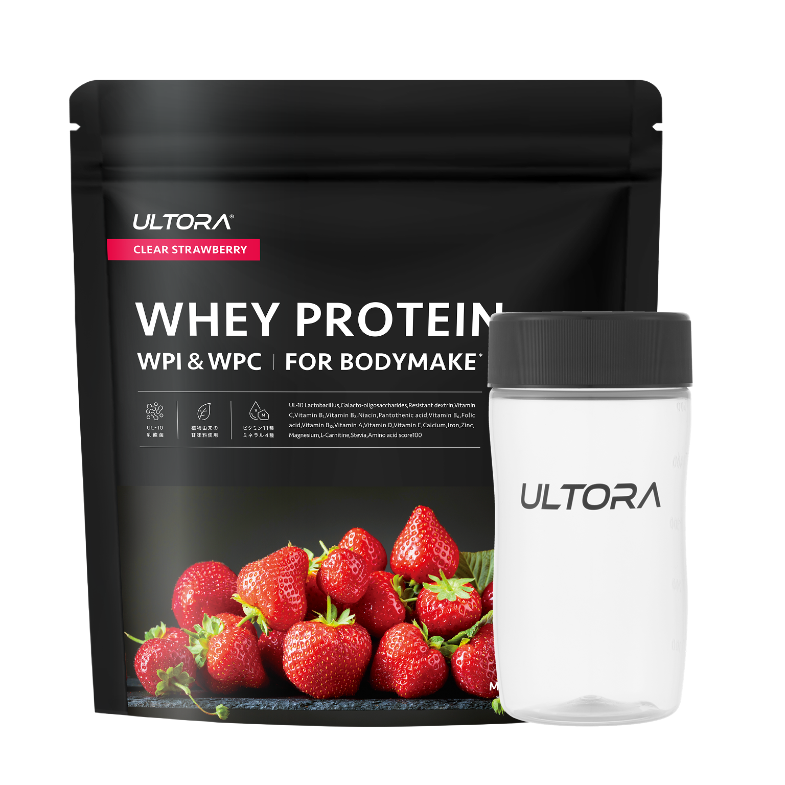 【母の日】ホエイプロテイン フォーボディメイク クリアストロベリー風味 810g+シェイカー