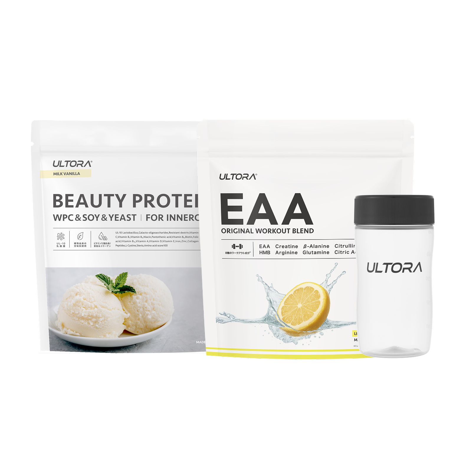 【母の日】ビューティー ミルクバニラ風味+ EAA レモンウォーター風味+ シェイカー