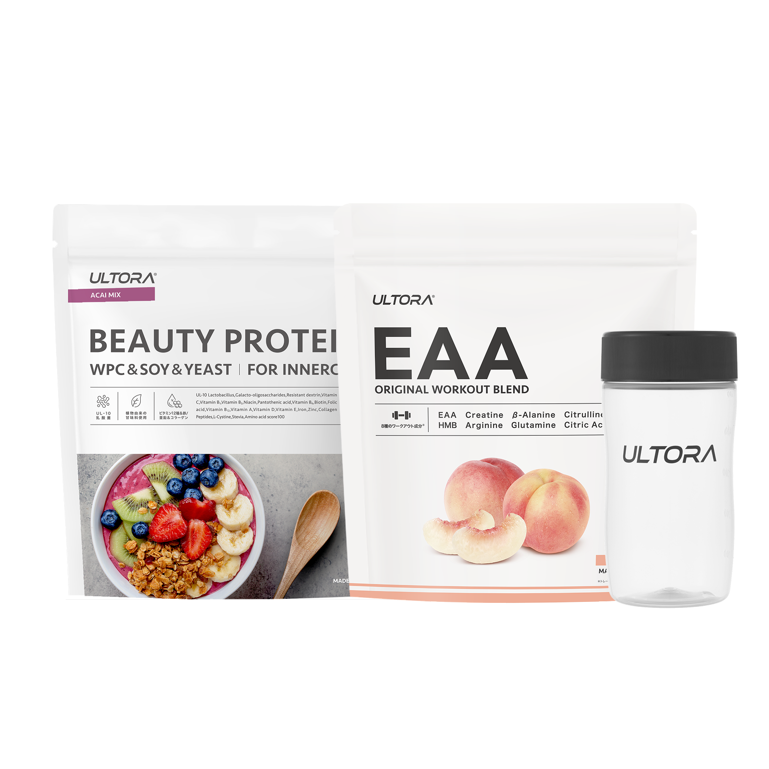 【母の日】ビューティー アサイーミックス風味+ EAA ピーチ風味+ シェイカー