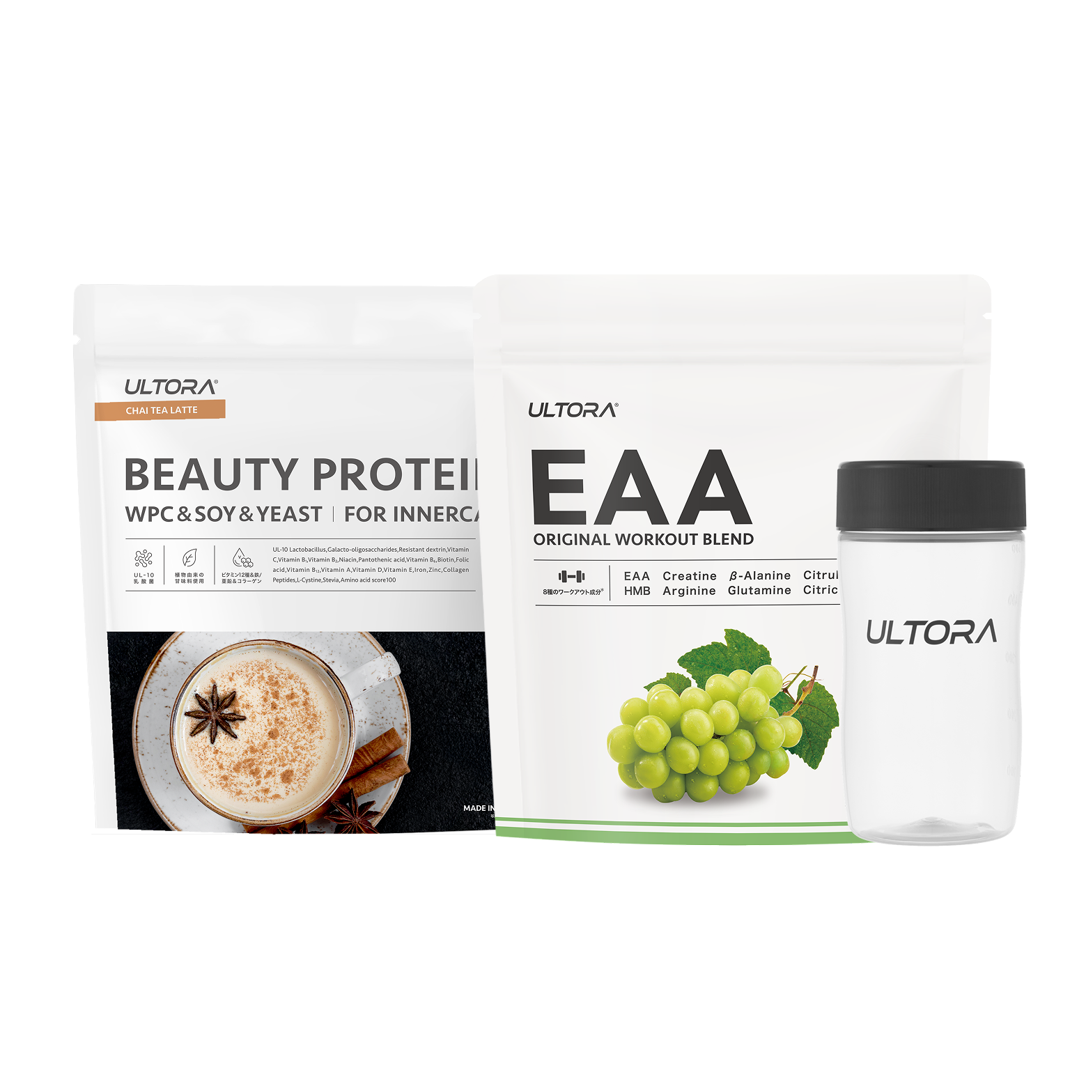 【母の日】ビューティー チャイティーラテ風味+ EAA シャインマスカット風味+ シェイカー 