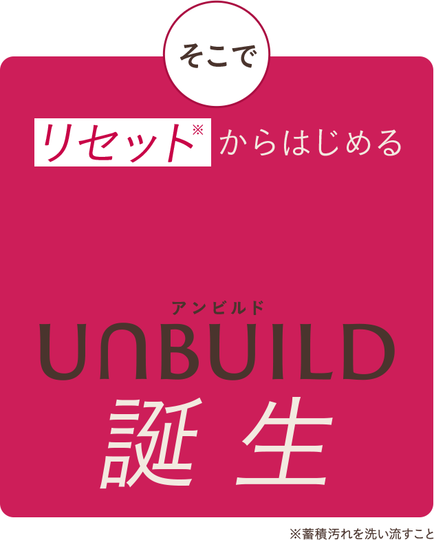 そこで、リセットからはじめる新発想ケア UNBUILD誕生