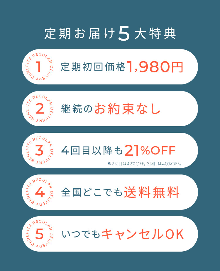 定期お届け5大特典