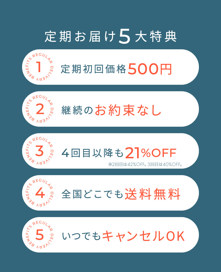 定期お届け5大特典