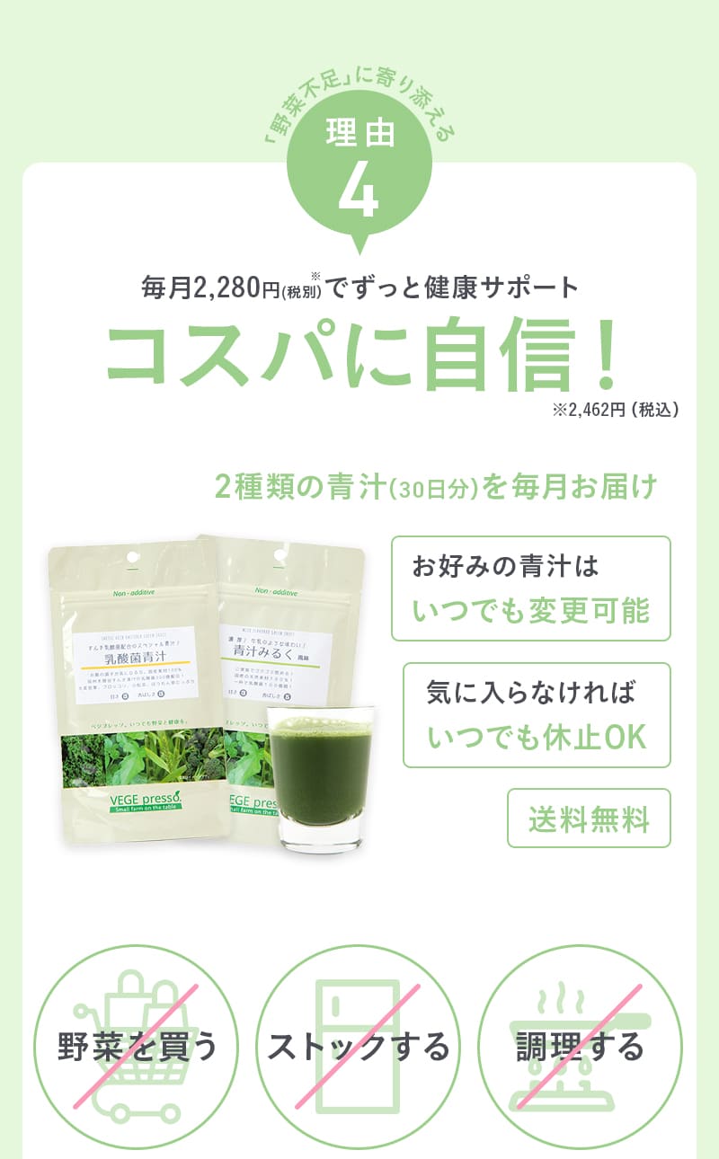 理由4　コスパに自信！