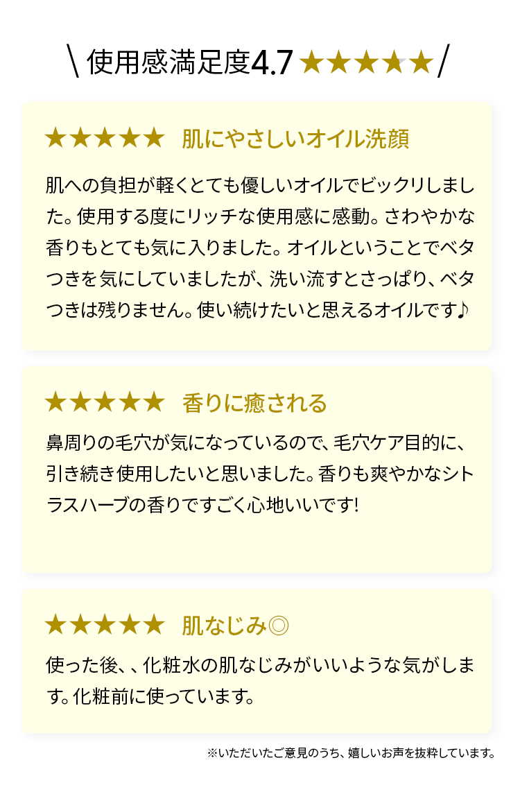 レビュー 満足度4.7
