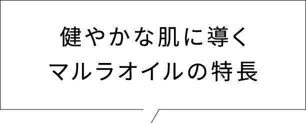 健やかな肌に導くマルラオイルの特長