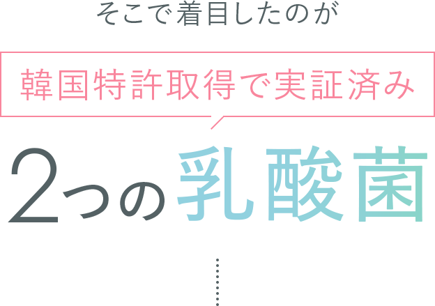 そこで着目したのが、韓国特許取得で実証済みの2つの乳酸菌