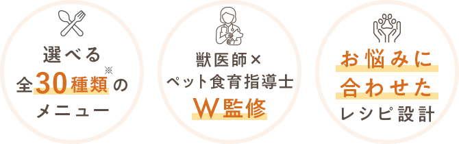 選べる全25種類のメニュー