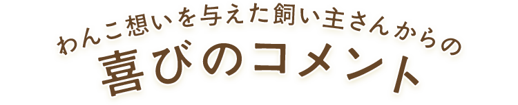 喜びのコメント