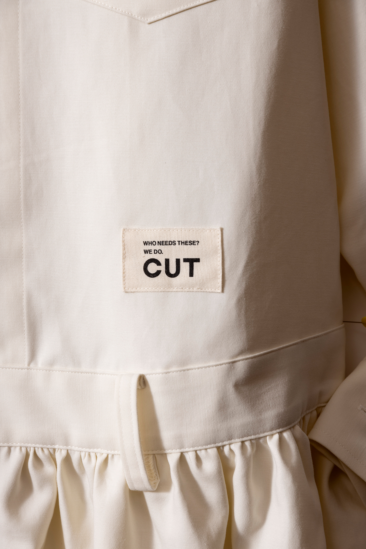 CUT JUMPSUITDRESS COTTON DOUBLE CLOTH / IVORY SIZE: S