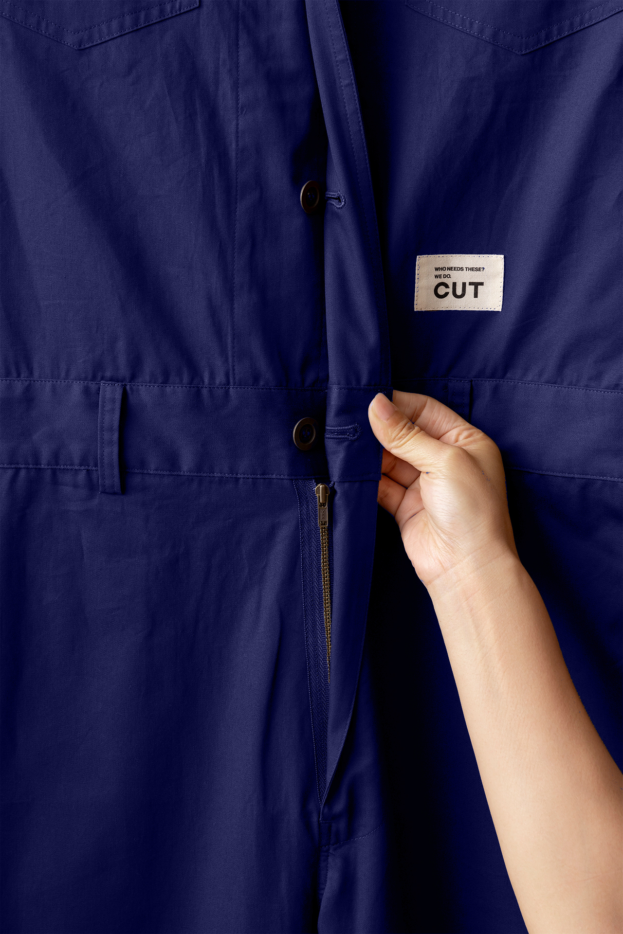 CUT JUMPSUIT COMBED BURBERRY / NAVY SIZE: XS