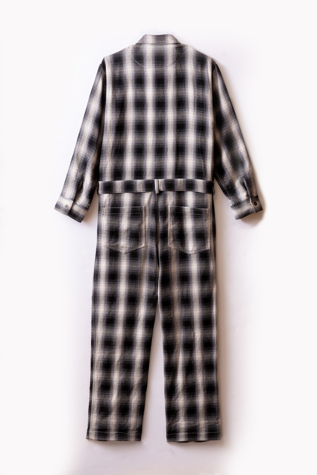 CUT JUMPSUIT PLAID PATTERN / BLACK SIZE: XS