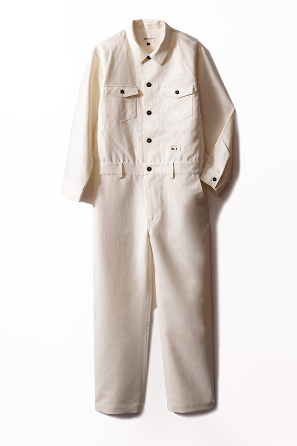 CUT JUMPSUIT COTTON DOUBLE CLOTH / IVORY SIZE: XS