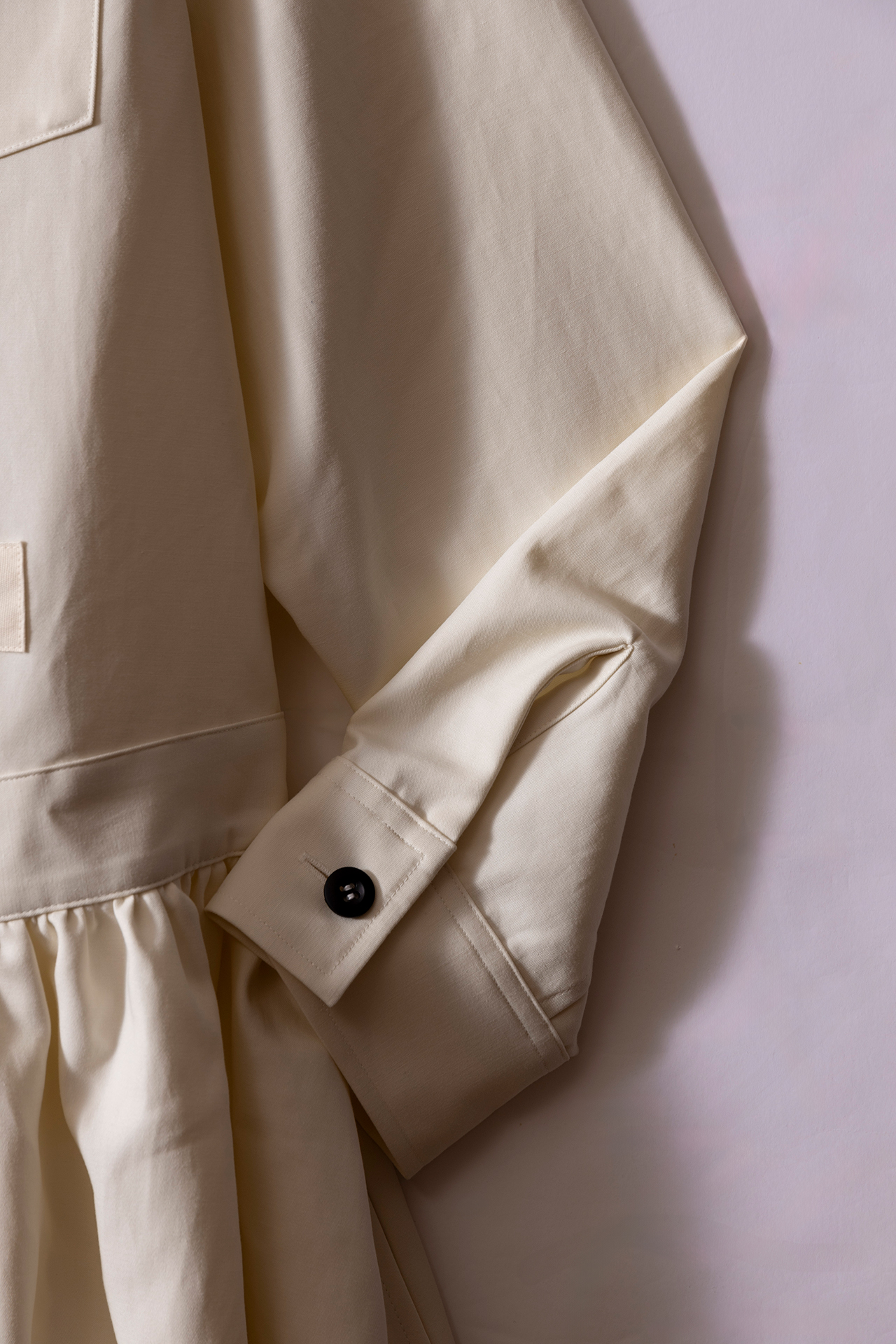 CUT JUMPSUITDRESS COTTON DOUBLE CLOTH / IVORY SIZE: S