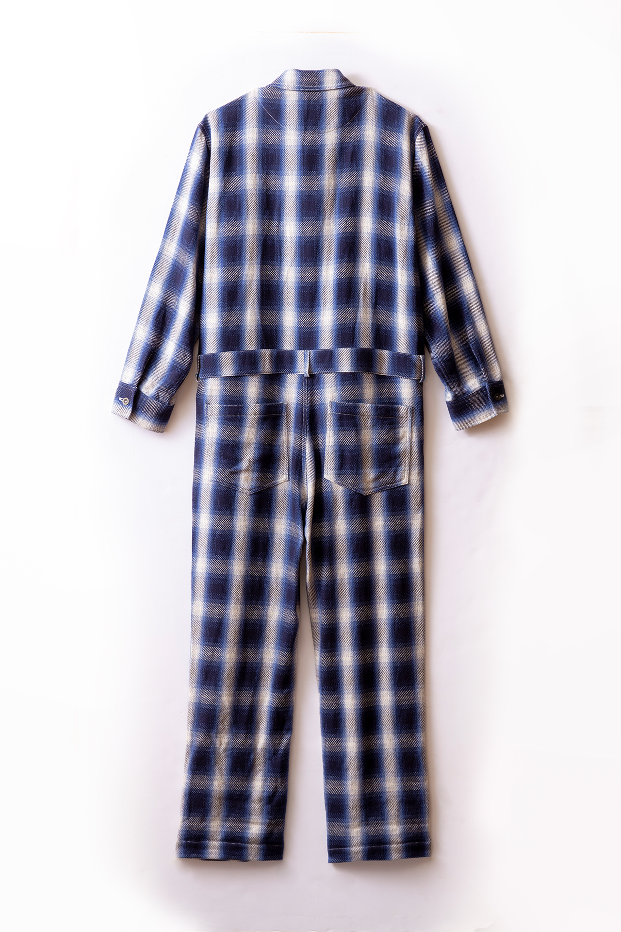 CUT JUMPSUIT PLAID PATTERN / NAVY SIZE: XS