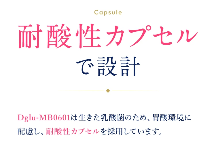グルテンブレイクは胃酸環境に配慮した耐酸性カプセルで設計