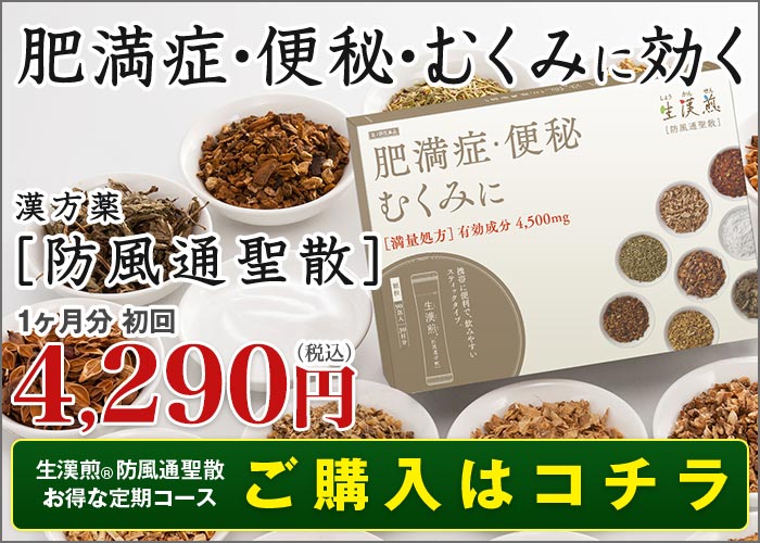 生漢煎®『防風通聖散(ぼうふうつうしょうさん)』の購入はこちら