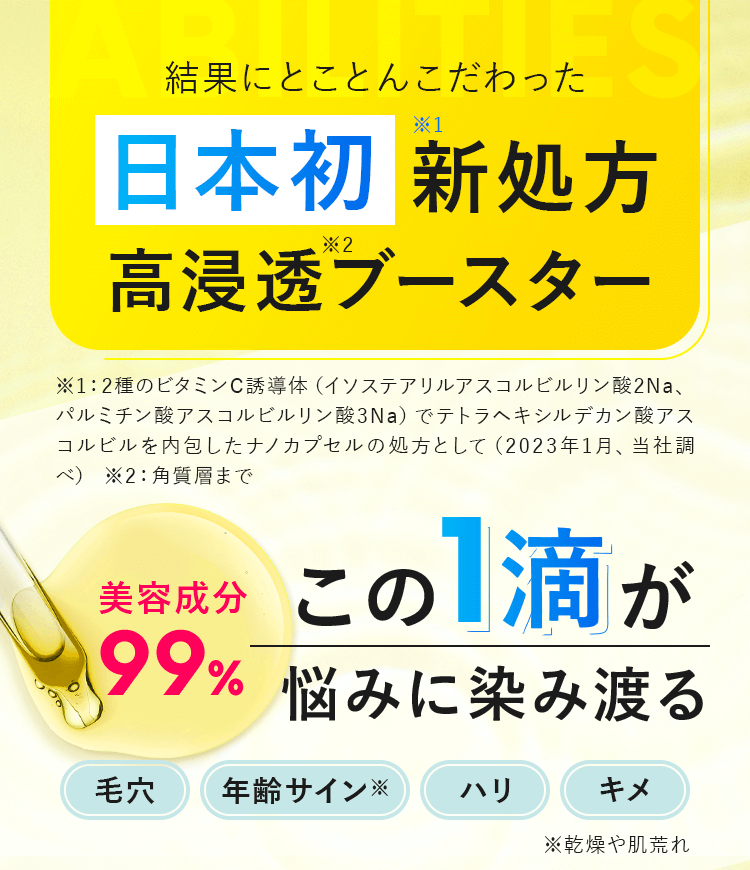 結果にとことんこだわった日本初新処方高浸透ブースター