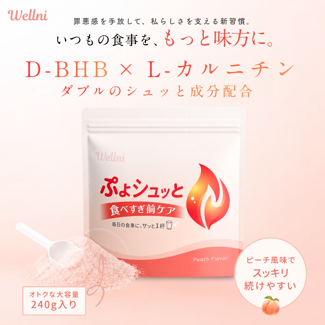 Wellni ぷよシュッと ピーチ風味 240g