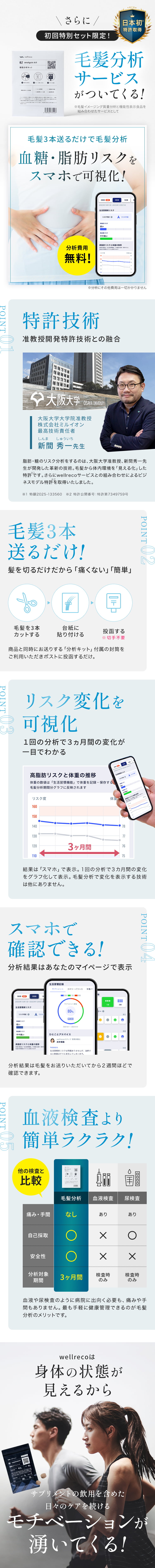 毛髪分析サービスがついてくる！